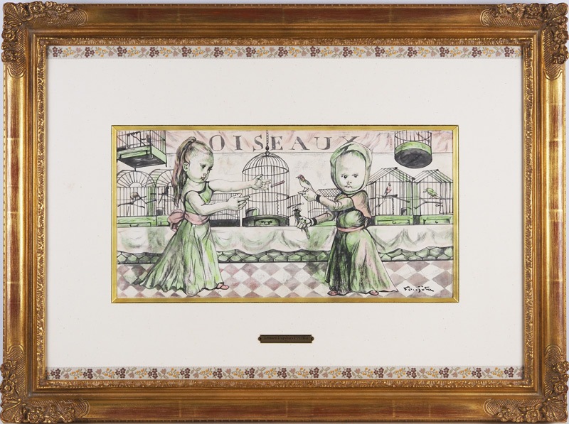 藤田嗣治 「小鳥屋」（水彩画） | | アトリエ・ブランカ