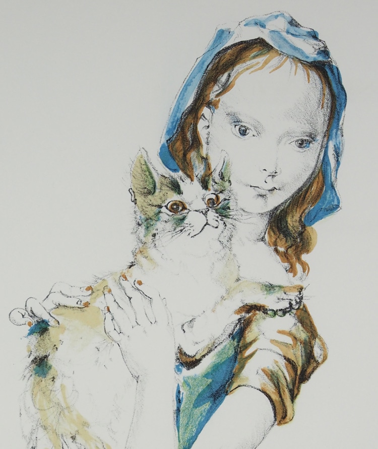 藤田嗣治と名前ある鉛筆絵