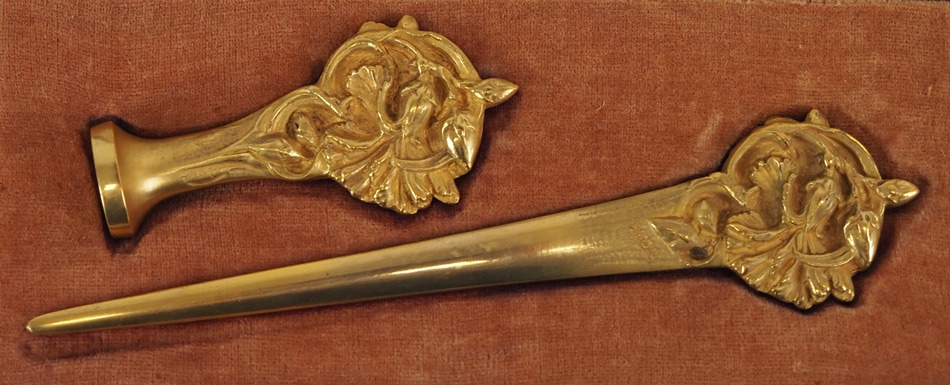 ルネ・ガルディーユ 「花文ペーパーナイフ&シーリングスタンプ