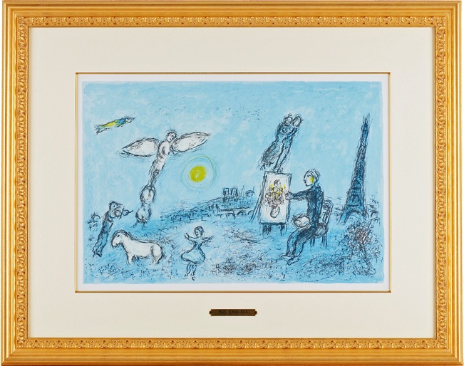 マルクシャガール　「画家とその二重像」 楽天市場】マルク シャガール 画家とその二重像 リトグラ