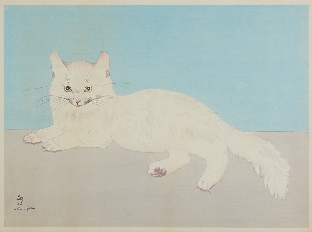 油絵◆画家の描いた絵画作品◆白猫好きな方に♪ 油絵◇画家の描いた絵画作品◇白猫好きな方に♪