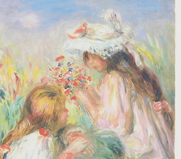 ルノアール RENOIR （1841〜1919）花をもつ少女額縁付 ルノアール RENOIR （1841〜1919）花をもつ少女額縁付 絵画