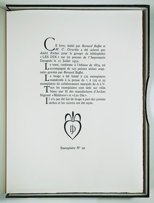 ベルナール ビュッフェ 挿画本 マルドロールの歌 アトリエ ブランカ