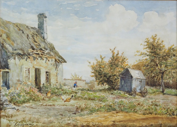 ジャン＝フェルディナン・シェニョー 「秋のバルビゾンの農家