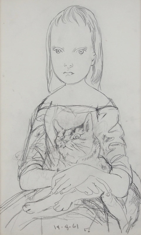 藤田嗣治 「猫を抱いて座る少女」 | | アトリエ・ブランカ