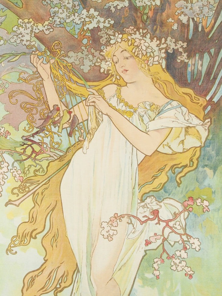 アルフォンス・ミュシャ 「四季」（リネン・四点セット） | | アトリエ