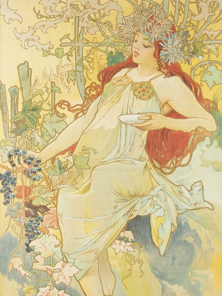 アルフォンス・ミュシャ 四季 春 1896年 リトグラフ