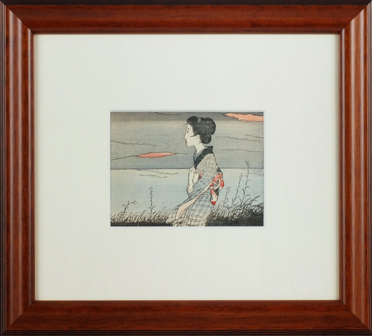 竹久夢二、『夕陽』、希少な画集画、新品高級額・額装付、状態良好 竹久夢二 「夕映え（挿絵）」 | | アトリエ・ブランカ
