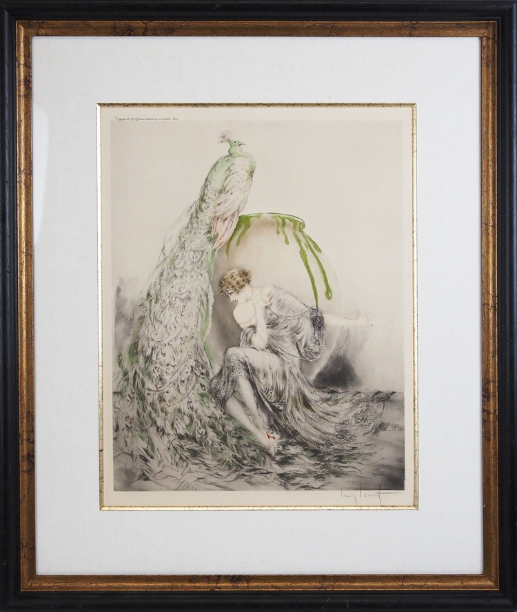 ルイ・イカール限定版・アールデコ、水遊び、希少な額装用画集より エッチング 1932年 Japonais）≫ Jardin ≪日本庭園（Le ルイ・イカール 絵画