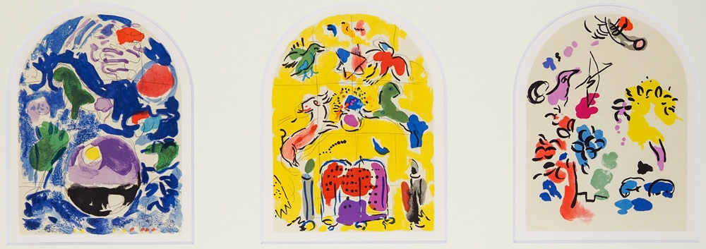 マルク・シャガール　「ステンドグラスの下絵３点組（I）」 マルク・シャガール 「ステンドグラスの下絵3点組（I