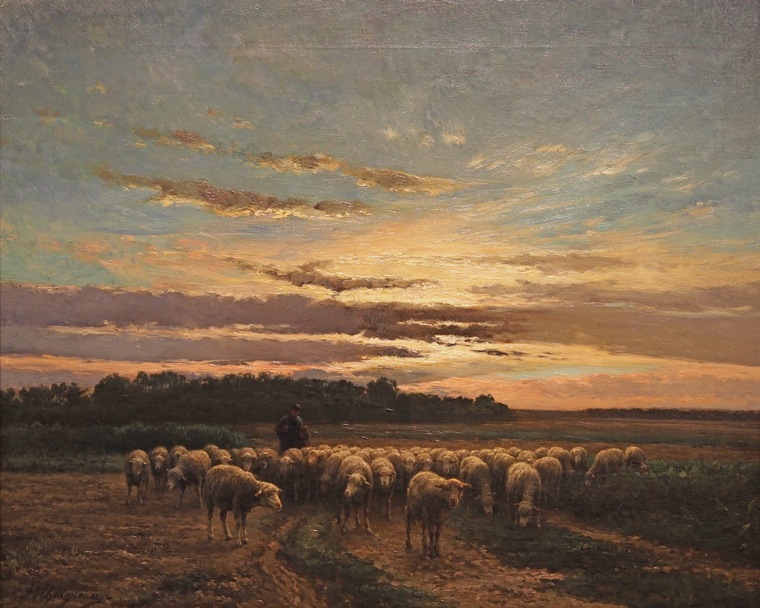 シャルル=エミール・ジャック「堤の牛-夕暮れ」銅版画 フランス バルビゾン派 シャルル=エミール・ジャック「堤の牛-夕暮れ」銅版画 フランス