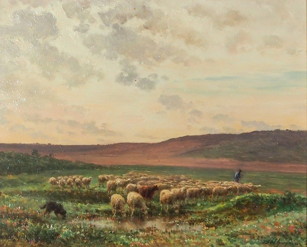 ジャン＝フェルディナン・シェニョー 「水飲み場の羊の群れ