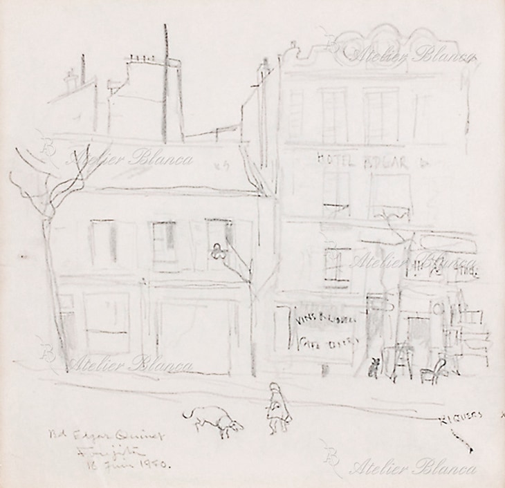 藤田嗣治 「エドガー・キネ大通り」（ホテル・エドガー・キネ