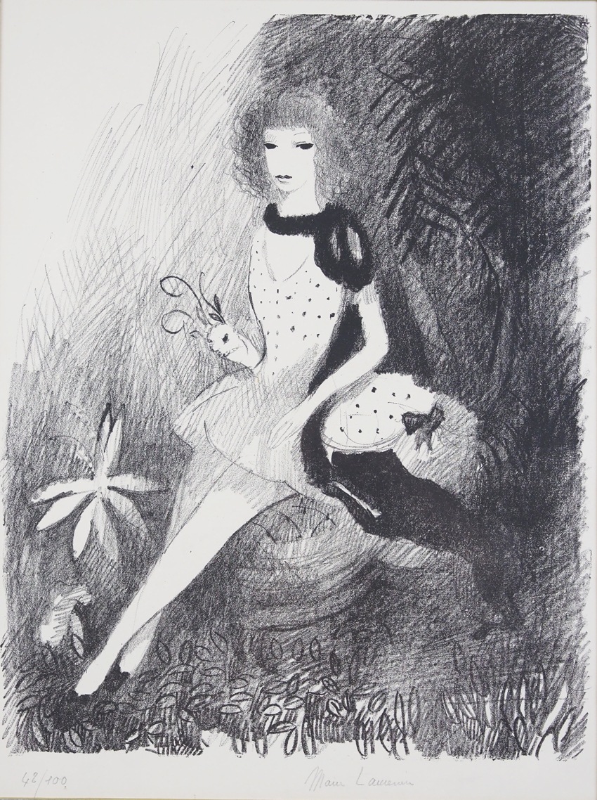 oマリ―・ロ―ランサンのエリオグラビュ−ル（腐蝕銅版画）1947年 Yahoo!