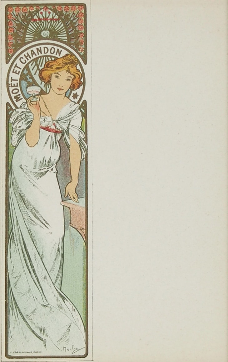 アルフォンス・ミュシャ 「モエ・エ・シャンドンのメニュー・VII