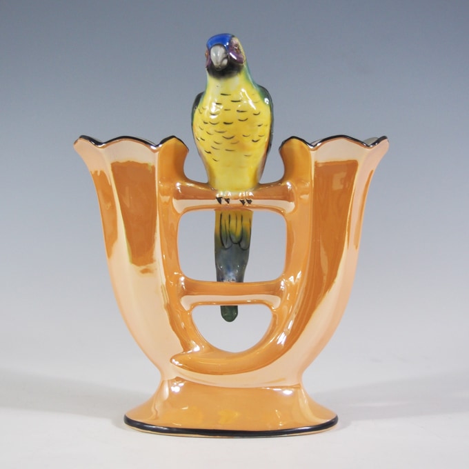 オールドノリタケ 「ラスター彩オウム文花器」 | | アトリエ・ブランカ