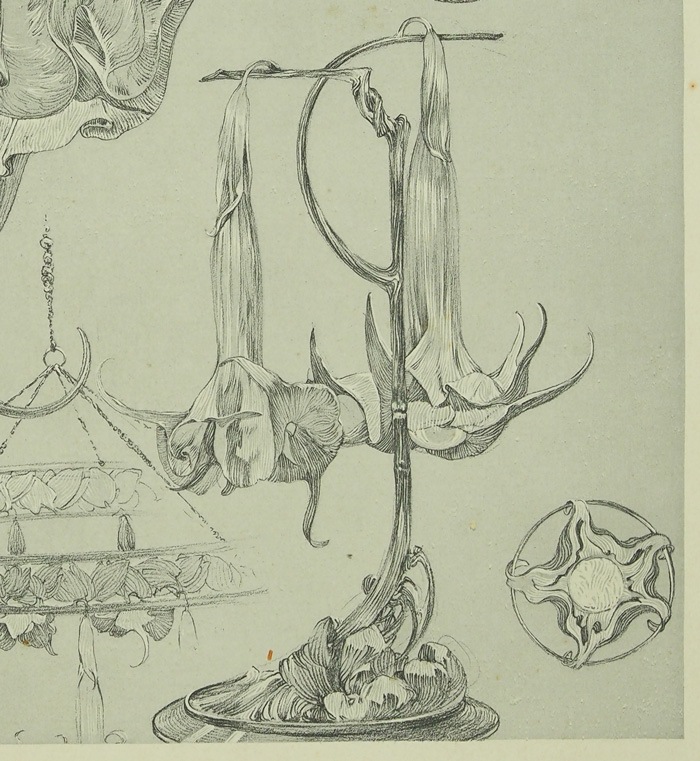 アルフォンス・ミュシャ、「装飾人物集」図27のための素描、 アルフォンス・ミュシャ、「装飾人物集」図27のための素描