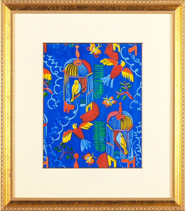 ラウル・デュフィ 「フェリエのテキスタイル（籠の鳥