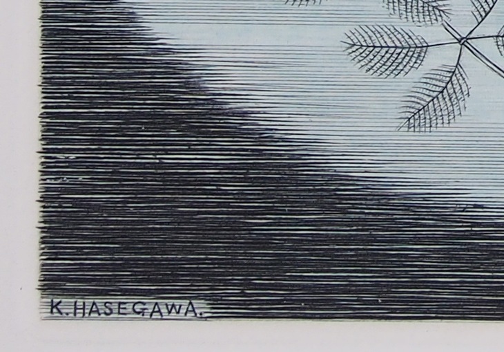 長谷川潔 「アカリョムの中の小鳥」 | | アトリエ・ブランカ