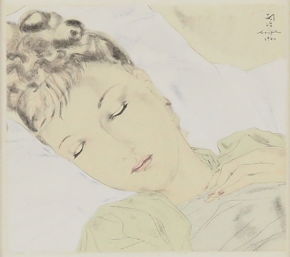 藤田嗣治 「眠り・扉絵 『面影との闘い』p.1」 | | アトリエ・ブランカ