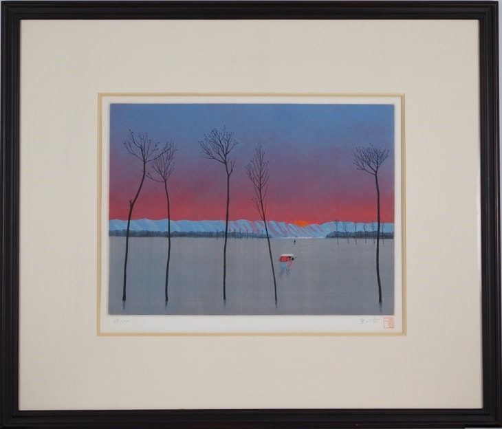 GINZA絵画館】斎藤真一 水彩画3号「二人で行きたいウンブリヤ