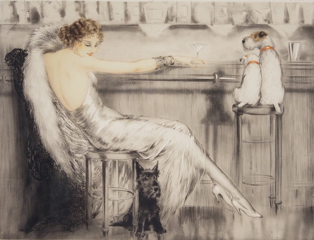 ルイ・イカール、「カクテル」、豪華限定版画集画・定価１０万円/額付 3_000000003151.jpg?1678209905