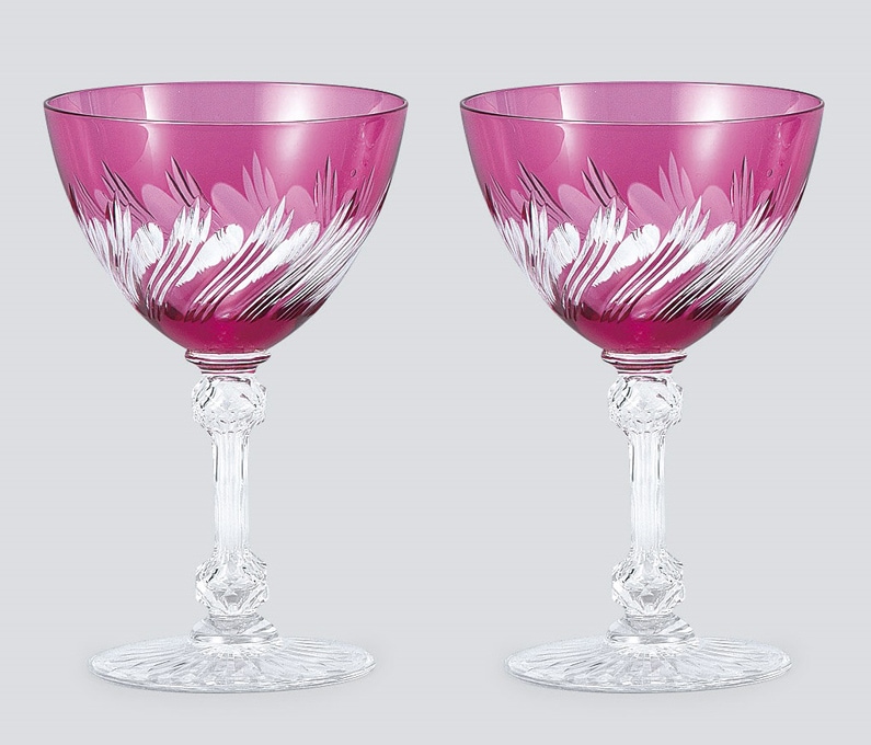 ☆洋3 バカラ　ワイングラス　ペア　高さ22cm 東H6-0609① バカラ 「ワイングラス（赤） ペアセット」 | | アトリエ・ブランカ