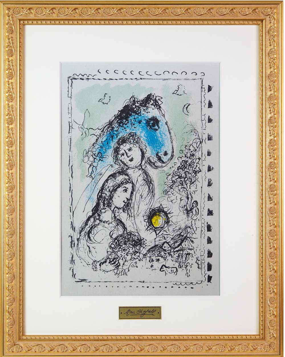 マルク•シャガール Marc Chagall 青い馬とカップル 版画 リトグラフ マルク・シャガール 「青い馬と恋人たち」 | | アトリエ・ブランカ