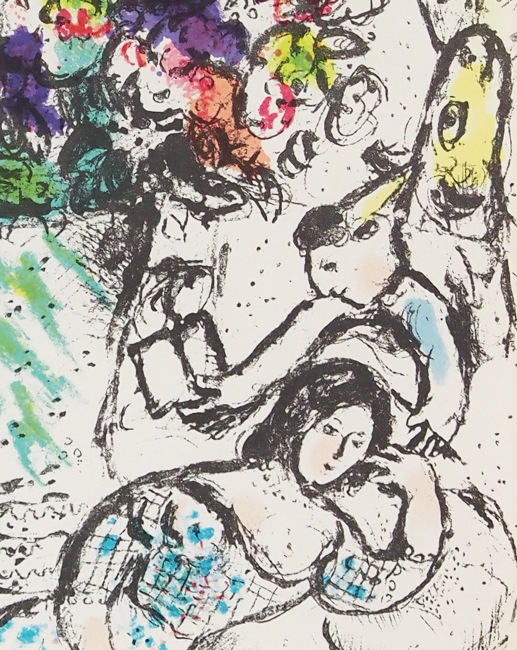 マルク・シャガール 証明書 リトグラフ「Les Anemones　28/150」