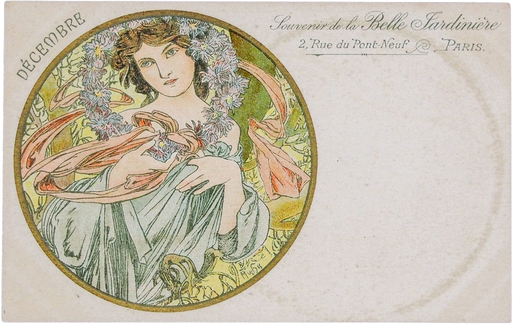 アルフォンス・ミュシャ 「12月・Decembre・Belle Jardiniere