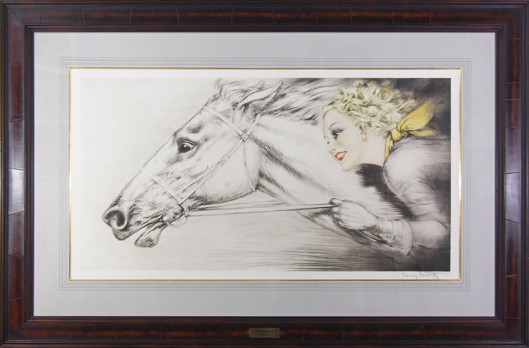 え沖】ルイ・イカール サラブレッド エッチング 銅版画 直筆サイン