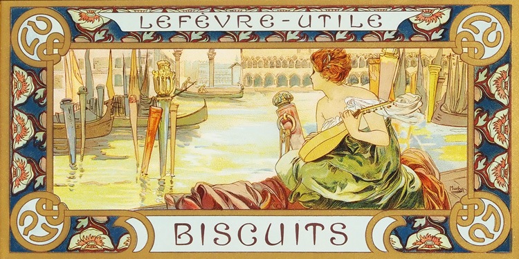 アルフォンス・ミュシャ 「L.U.ビスケット：ローマ・ヴェニス・ナポリ
