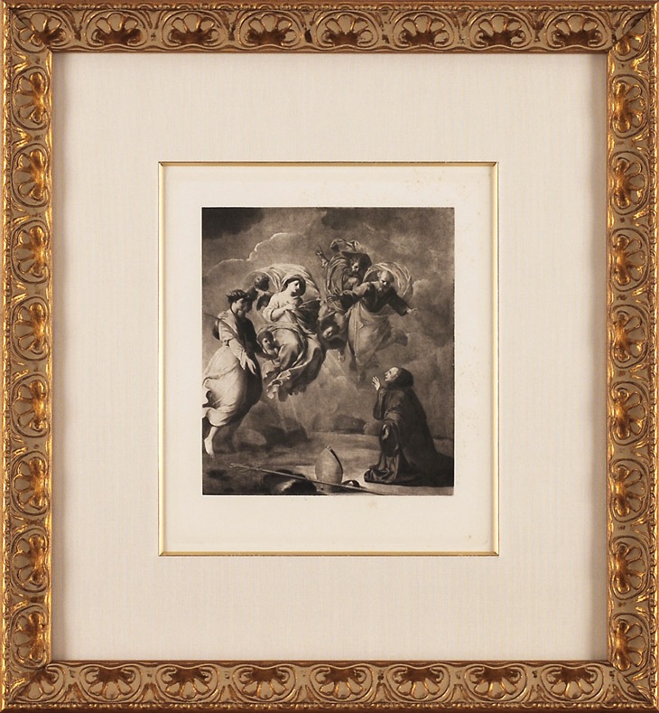 アンティーク絵画　1885年　フランス版画　ラ・レヴュ・ドゥ・ラ・モード額縁 アンティーク絵画1885年フランス版画ラ・レヴュ・ドゥ・ラ・モード額縁