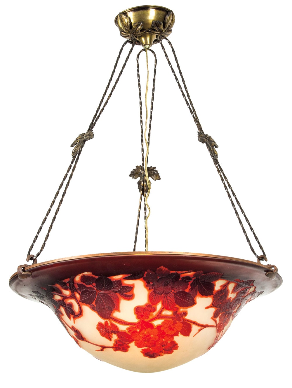 エミール　ガレ風吊りランブ エミール ガレ風吊りランブ エミール ガレ 吊り下げ型 スタイル