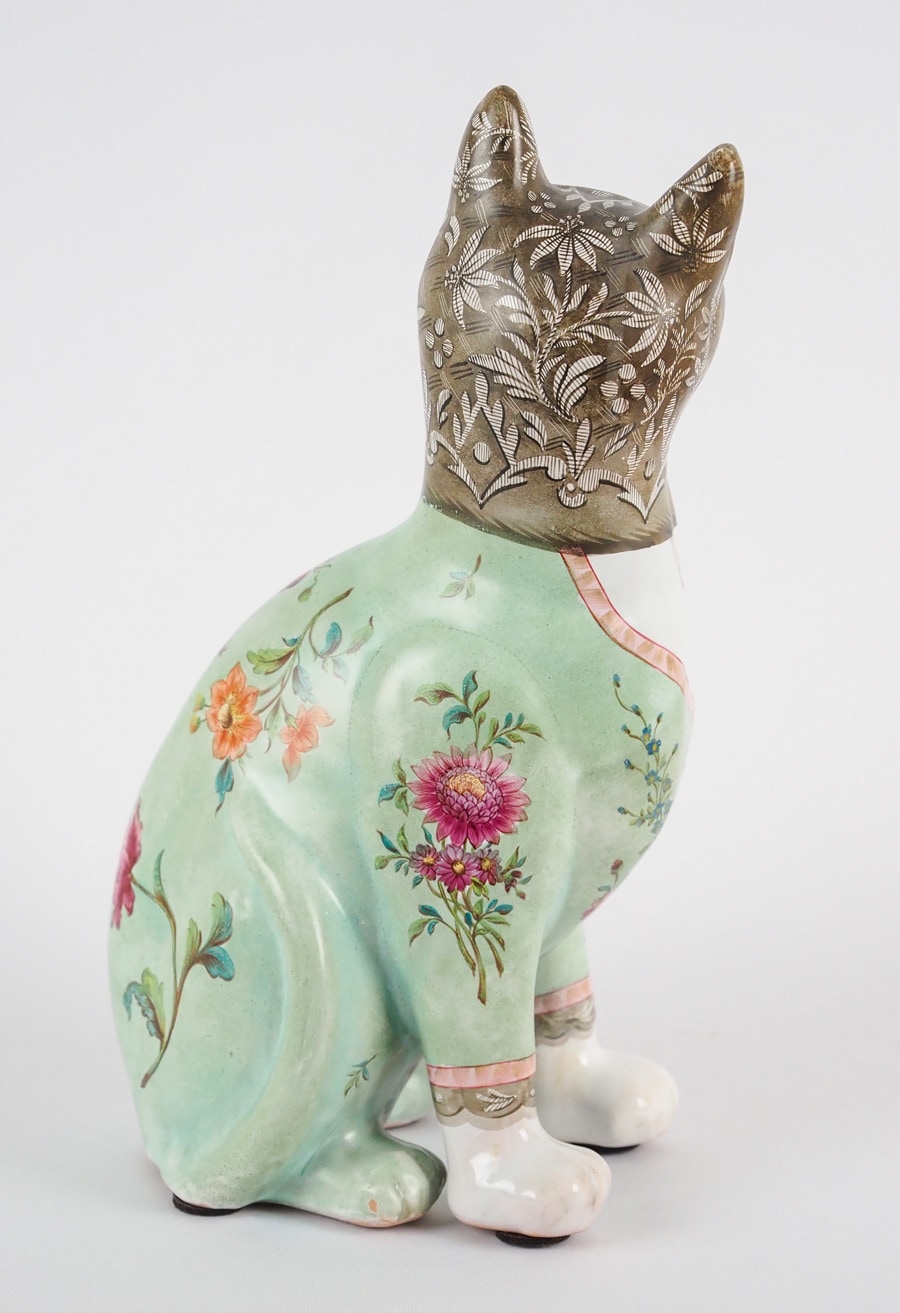 エミールガレ 木製 猫 エミールガレの初期作品 3匹の猫が描かれた