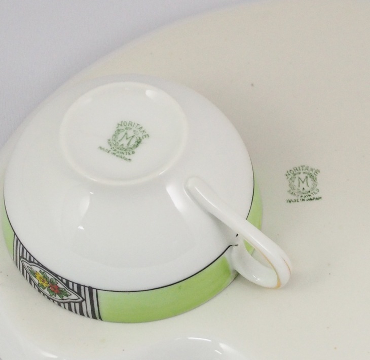 オールドノリタケ 「カップ＆クッキーソーサー（緑）」 | | アトリエ