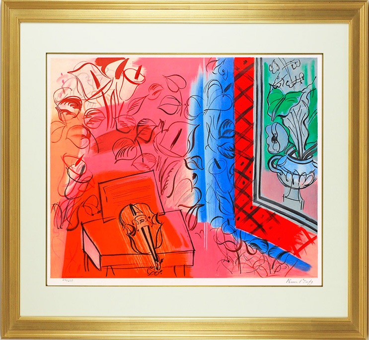 デュフィ　Dufy「Nature morte au violon」額付き デュフィ Dufy「Nature morte au violon」額付き - メルカリ