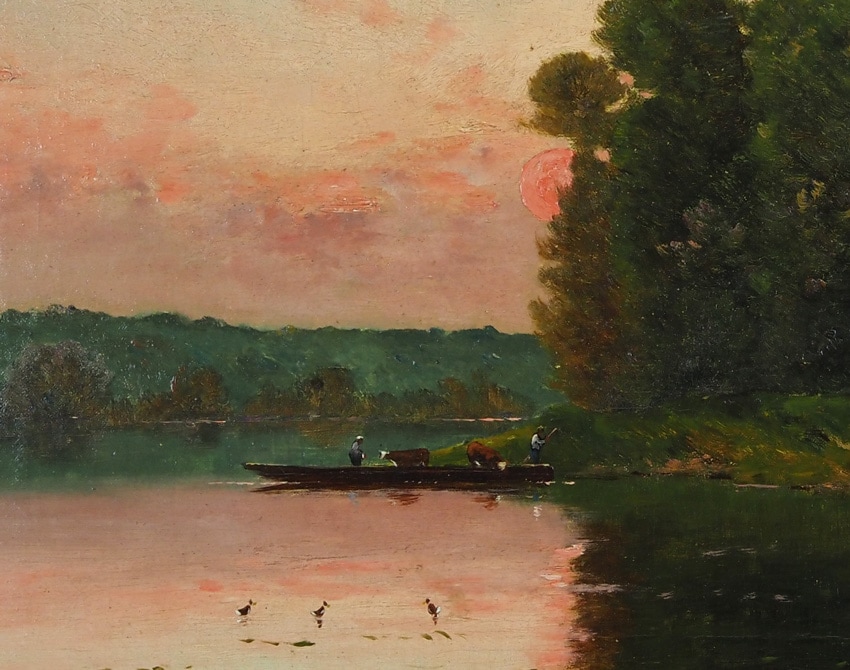 アンリ・ジャック・デルピー 「水辺の牛飼いと洗濯婦たち