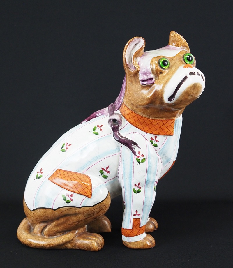 犬型陶器置物 ミントグリーン 犬型陶器置物 ミントグリーン