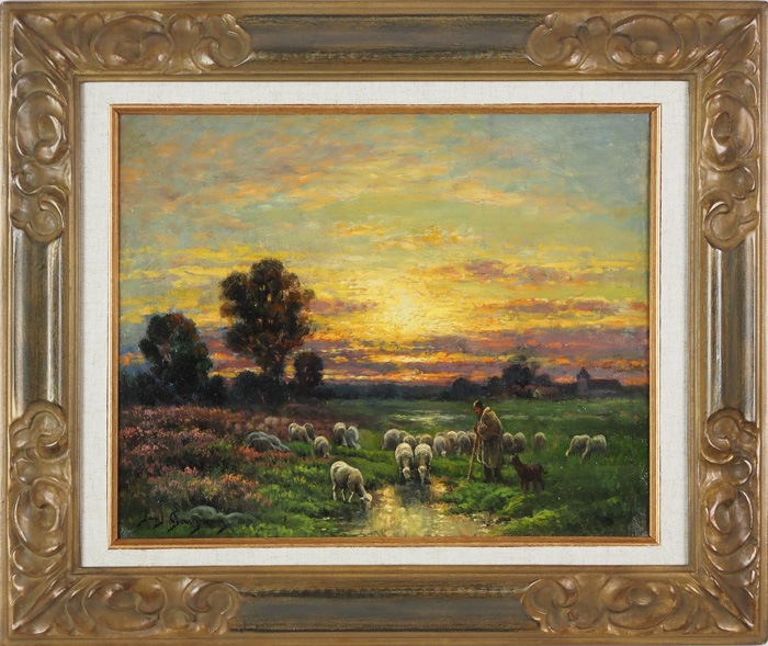 ポール・シェニョー 「夕日に染まる羊の群れと番人」 | | アトリエ