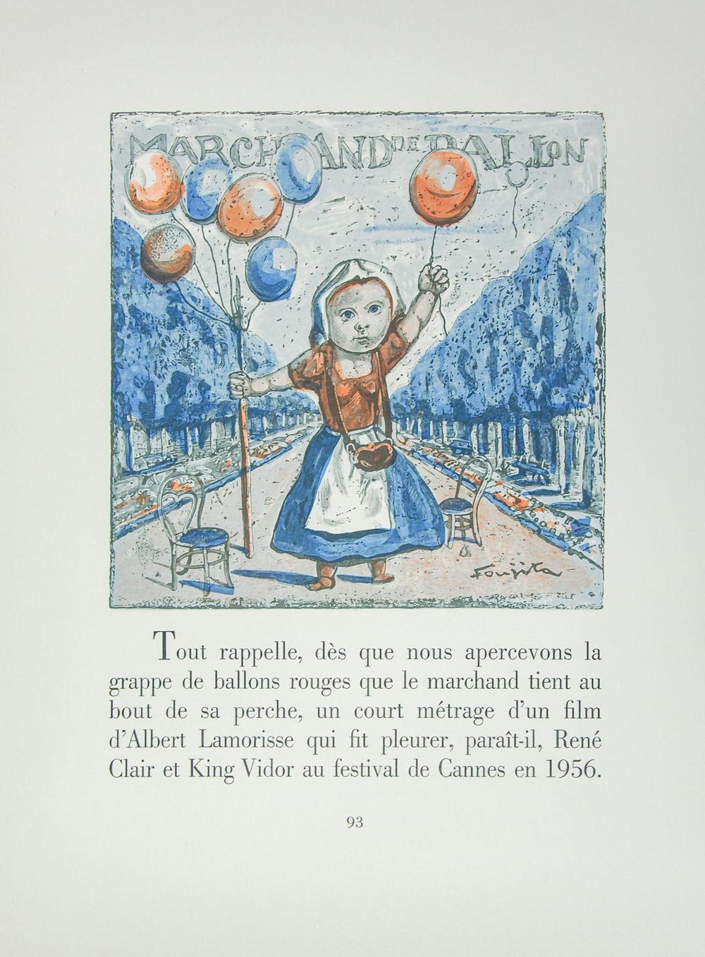 SHIN】藤田嗣治 小さな職人たちシリーズ「炭焼き職人」 木版画 1960年