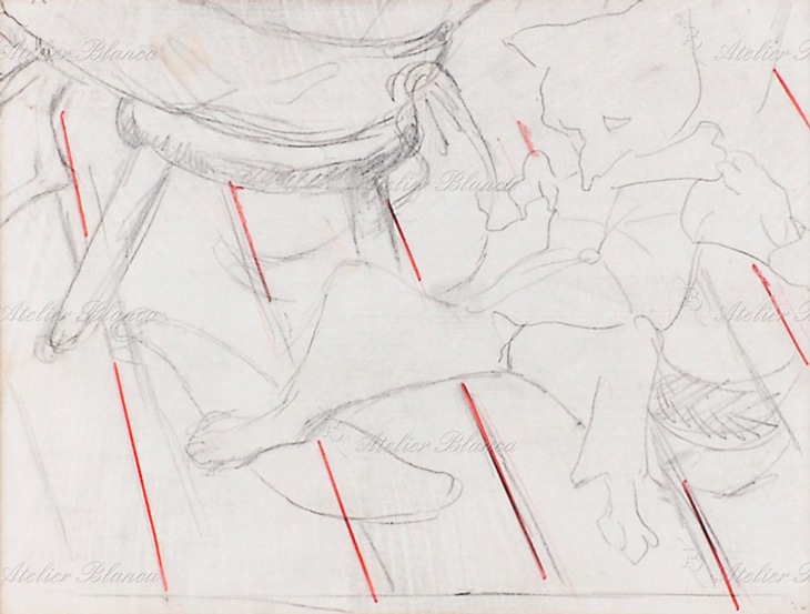 藤田嗣治、【 ラ・フォンテーヌ頌】、希少な限定額装用画集画、新品高級額 額装付 藤田嗣治、【 ラ・フォンテーヌ頌】、希少な限定額装用画集画