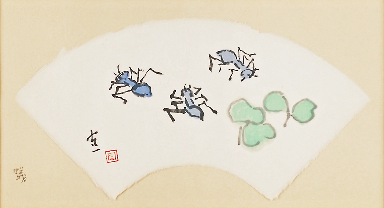 熊谷 守一、蒲公英に蟻、希少・限定額装用画集画 熊谷守一 「蟻」