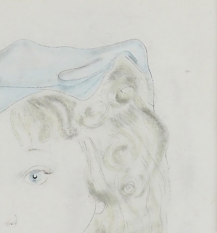 SALE(F6号) 藤田嗣治【パリの屋根の前の少女】肉筆/表裏サイン有/シール有 SALE(F6号) 藤田嗣治【猫を抱く少女】肉筆/油彩/表裏サイン有り