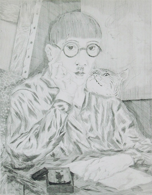 藤田嗣治 「猫のいる自画像」 | | アトリエ・ブランカ