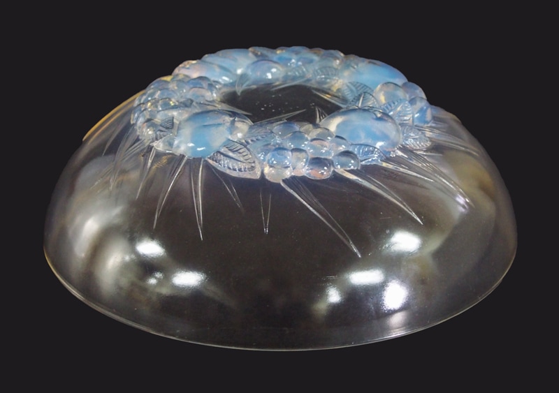 Y2946 ルネ・ラリック メゾンジュ 小鳥 ガラス鉢 直径23㎝ T Y2946