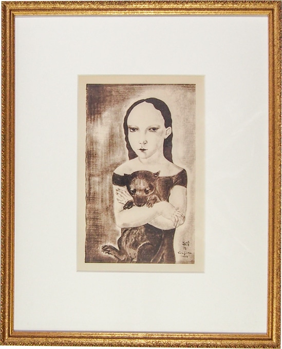 藤田嗣治 「子犬を抱く少女」 | | アトリエ・ブランカ