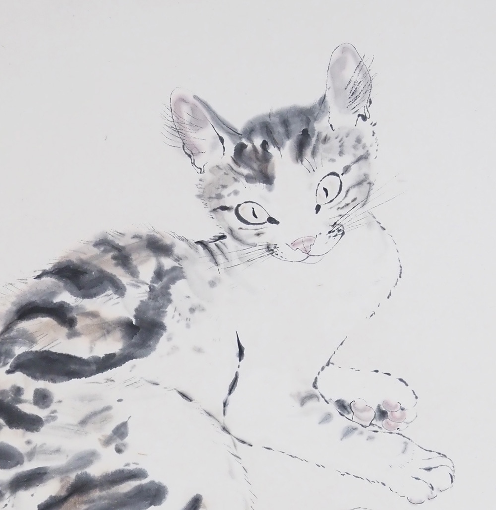 藤田嗣治 猫の絵皿 大皿 『猫と牛』 藤田嗣治 猫の絵皿 大皿 『猫と牛』(藤田嗣治『猫』 - 旭川市の