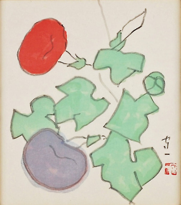 ◆真作◆文化勲章 ◆熊谷守一≪あさがお≫ 画仙人が描く静物画の超逸品 ◆高級額装 熊谷守一 「朝顔」 | | アトリエ・ブランカ