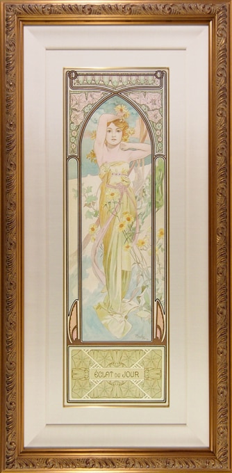 アルフォンス・ミュシャ 「四つの時の流れ」 四点組（個別額装